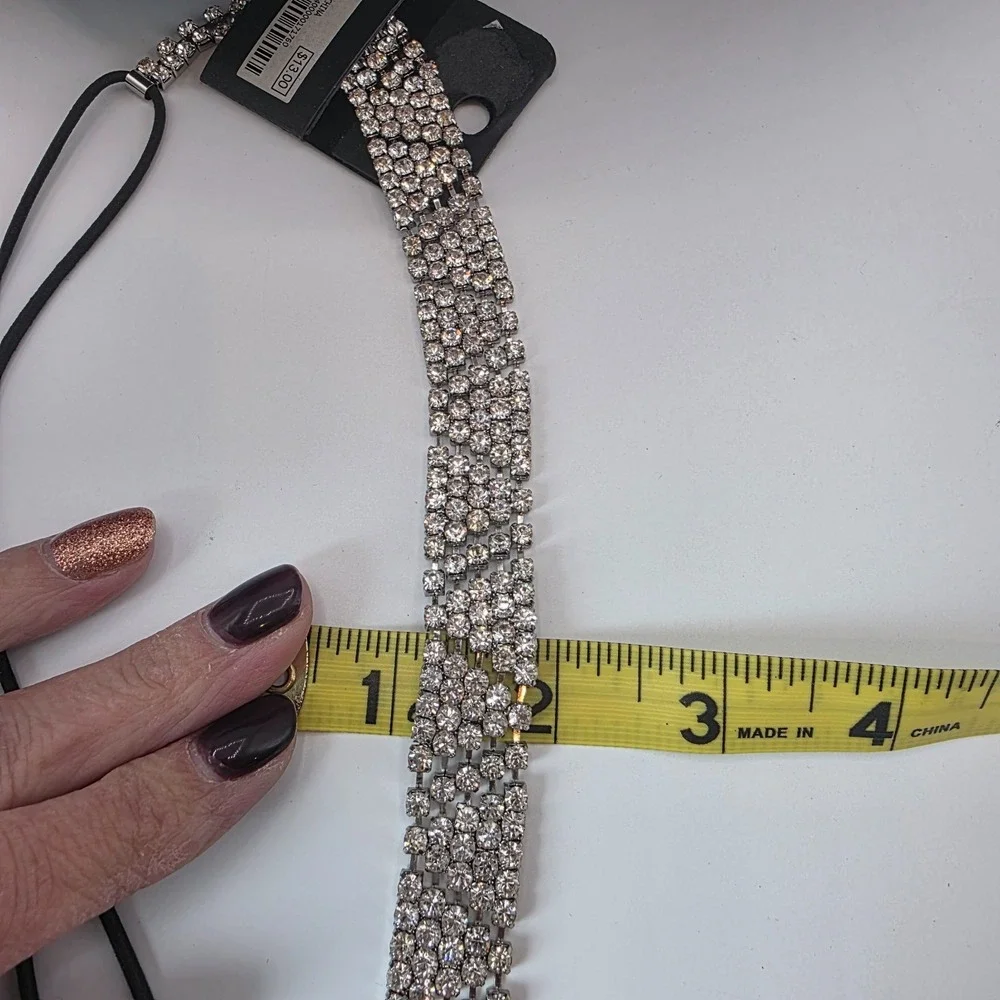 Charming Charlie‎ RSVP Womens Hair Wrap Silver Rhinestone Stretchable 18